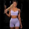 Women's Four-Piece Solid Color Yoga Set: Camisole, Seamless Bra, Shorts, Long Pants, Short-Sleeved Top