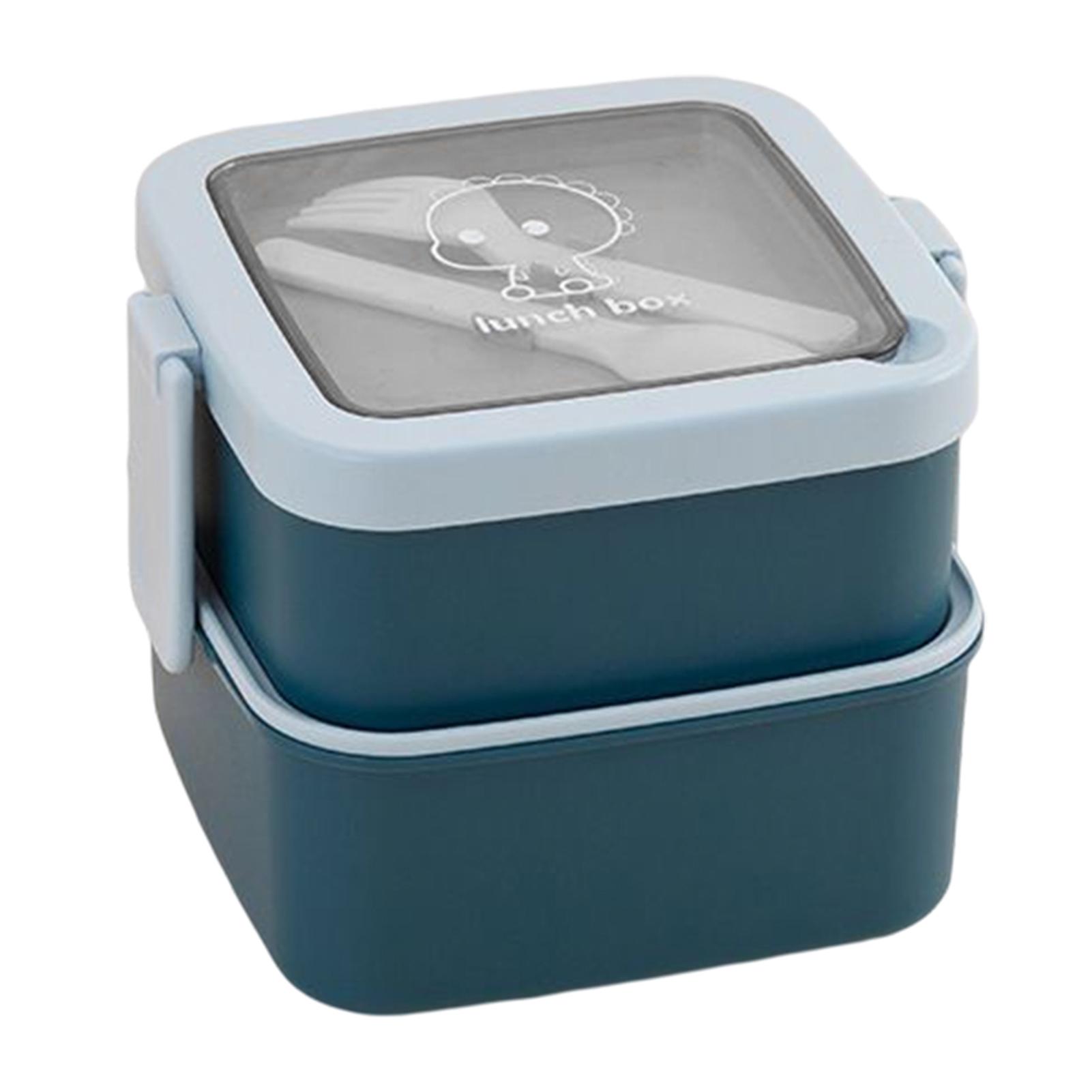 Lunch Box Kids High Temperature Resistant Kitchen Supply Double Layer синий