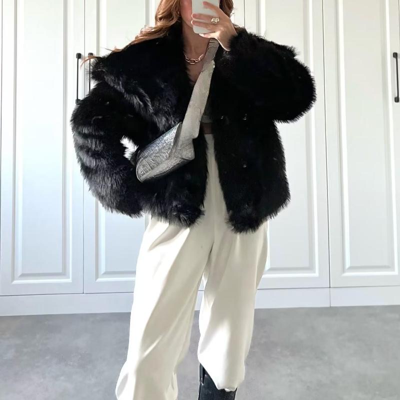 Autumn New Women's Clothing Faux Fur Short Top Women's Coat Spring Women's Jacket Top