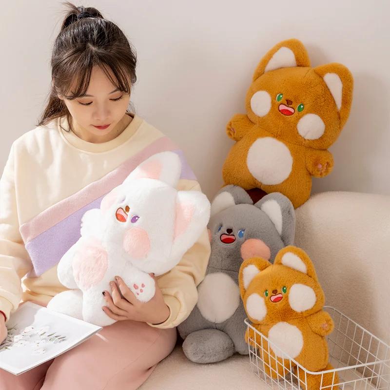 25cm Big Cheek Cat Doll Cute Standing Kitten Plush Toy Stuffed Shy Face Kitten Baby Gift for Kids
