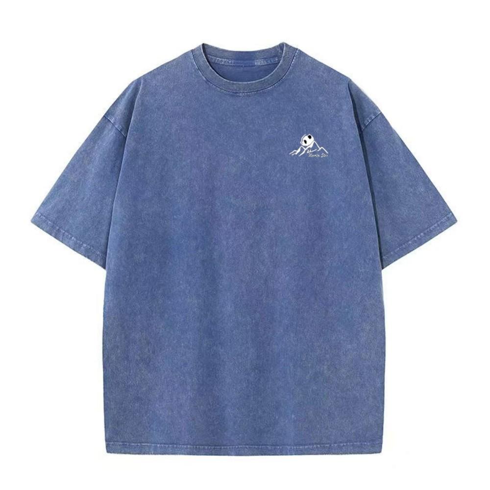 New Men's Retro Casual T-Shirt - Street Style Cotton Short-Sleeved Acid-Washed Shirt - Daily Commuting Couple T-Shirt