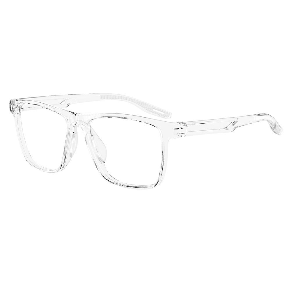 

Eyewear Factory Stock Student Myopia Optical Frame Ultra Light Anti Slip Casual Sports Model TR90 Square Flat Lens Transparent Film