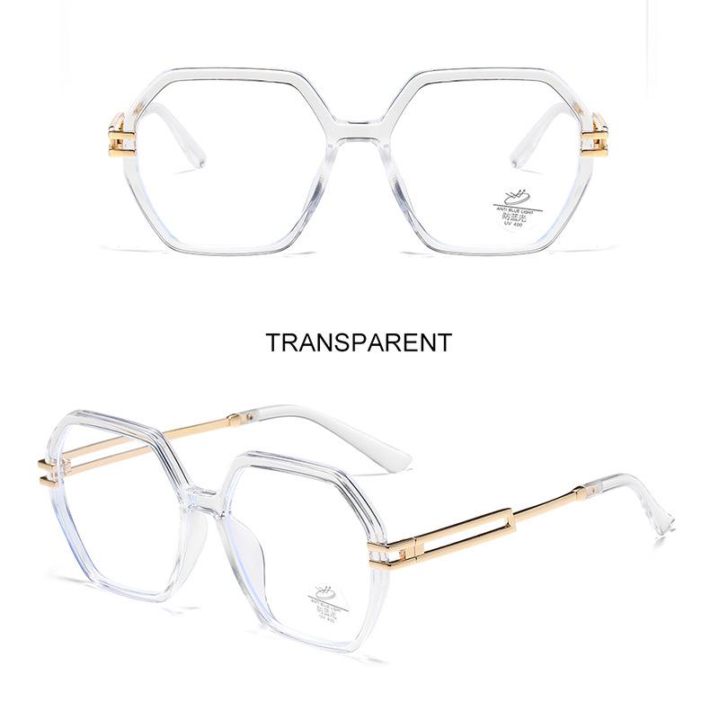 Retro Polygonale Briller med Stor Innfatning Koreansk Stil Solbriller Nettkjendis Samme Stil Personlig Trendsettende Street Style Solbriller