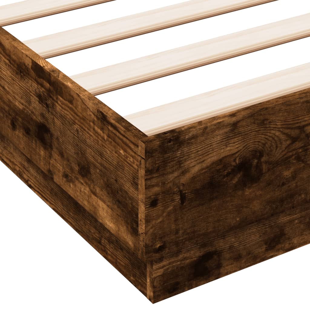 LED Bed Frame In Smoked Oak 120 X 190 Cm