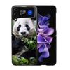 Panda Baby, Giant Panda Family Phone Case For Samsung Z Flip 7 6 5G Galaxy Z Flip4 Z Flip5 Z Flip3 Coque Black Hard PC Shell Pro