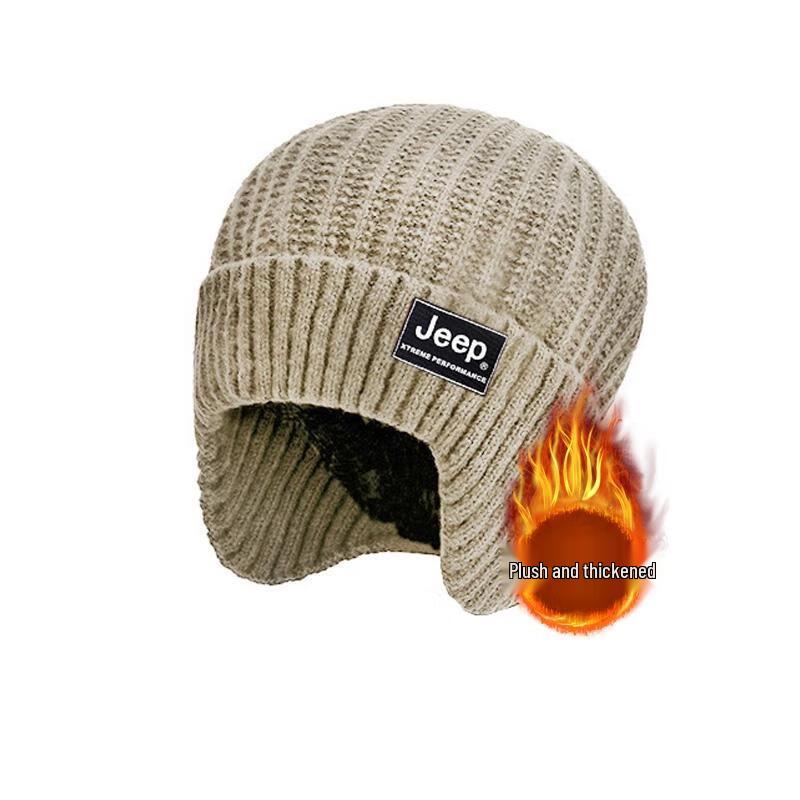 JEEP HB017 Fleece-lined Knit Hat with Ear Protection One Size