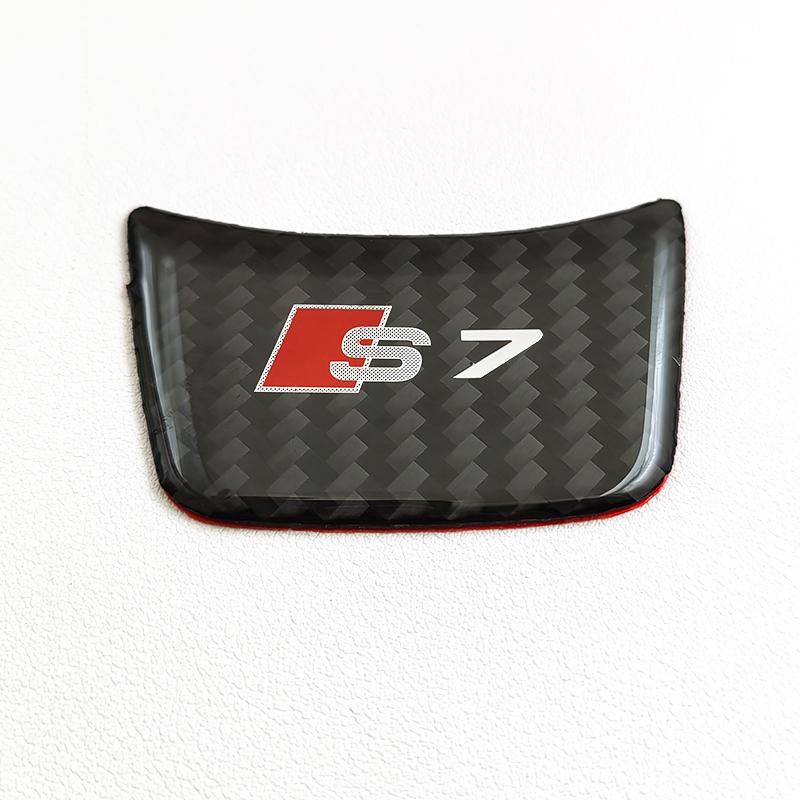 3D Karbonschwarz RS Logo S Line Emblem Auto Lenkrad Abzeichen Aufkleber Für Audi A1 A2 A3 A4 A5 A6 A7 S3 S4 S5 S6 S7 Zubehör