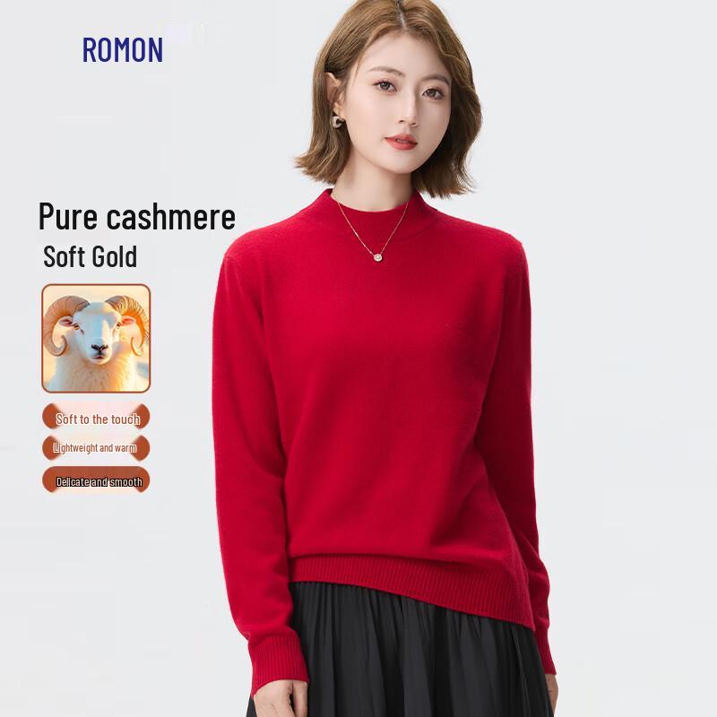 

Romon Women s Pure Cashmere Semi-High Collar Pullover Sweater 2XL
