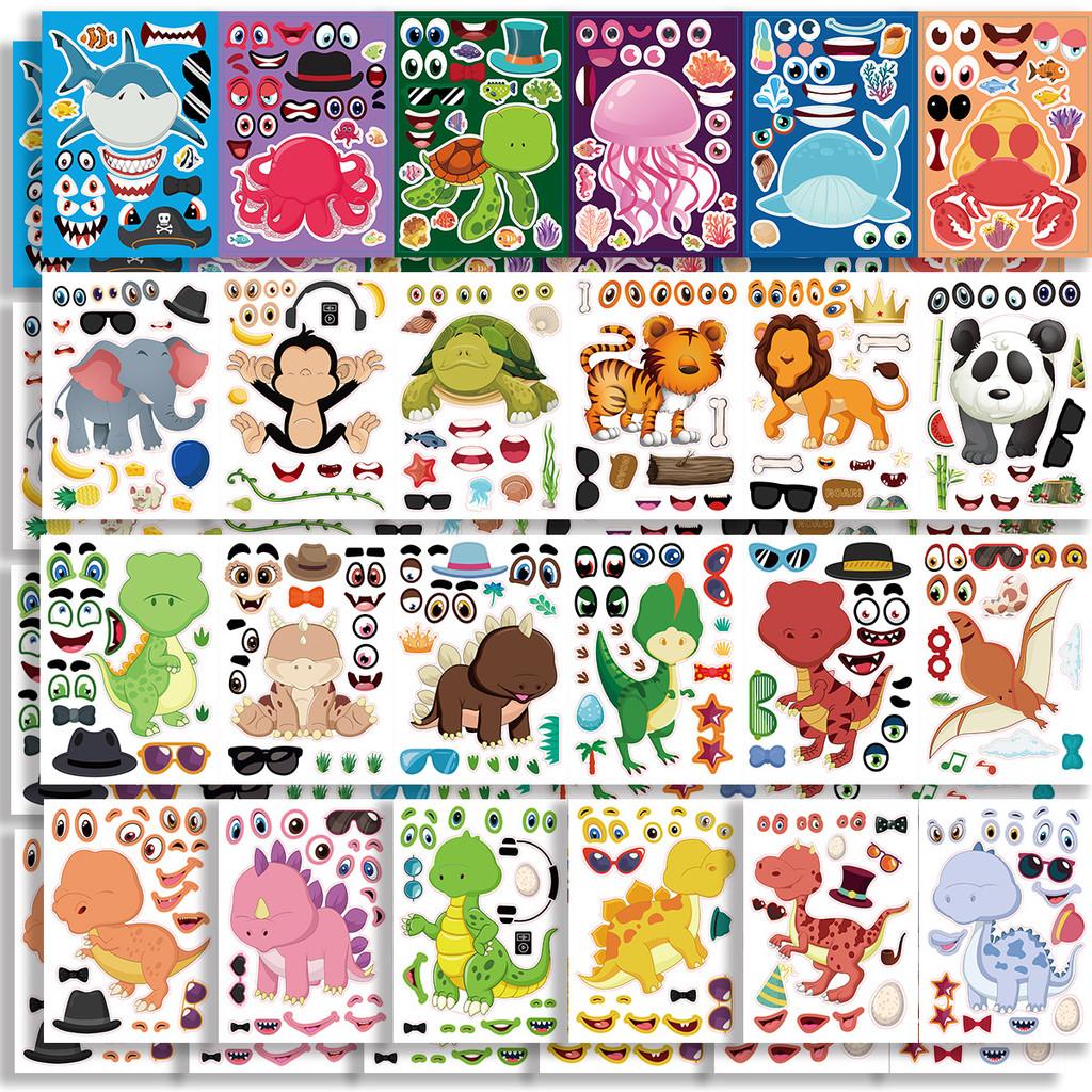 Animal Friends Cute Cartoon Puzzle Stickers For Kids Fun Interactive Learning Pack 48 Of