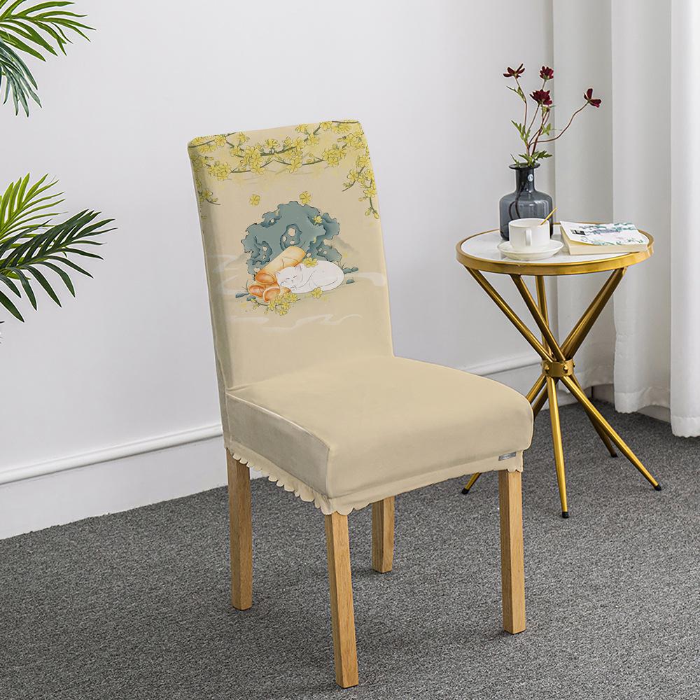 Cartoon Ausflug Welpen Stuhlset Esstischdecke Haushalts Sitzbezug Stuhlkissen Elastisch Niedlich All-inclusive Neues Modell