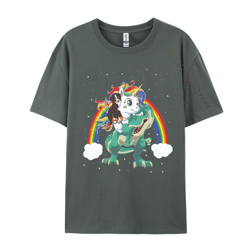 Mode Lässiges T-Shirt Berner Sennenhund Einhorn Reiten Dinosaurier T-Shirts Locker Sitzend Brüder Herren T-Shirt