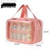 Women's Waterproof Large-Capacity Travel Makeup Bag with Wet/Dry Separation and Transparent Swim Compartment