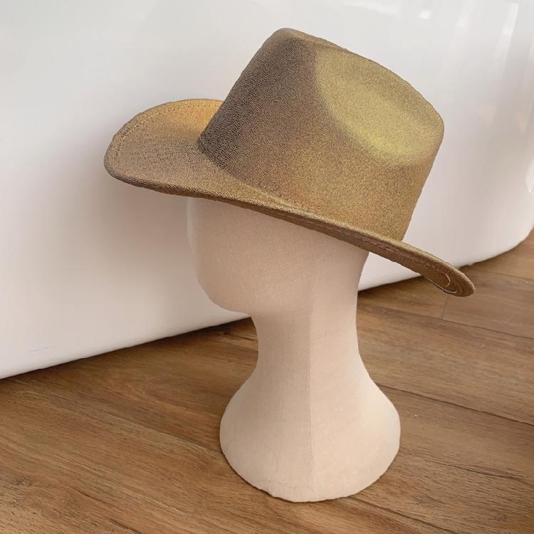 Modischer Cowgirl-Hut mit Glitzer-Pailletten und verstellbarem Seil, Westernhut, winddicht
