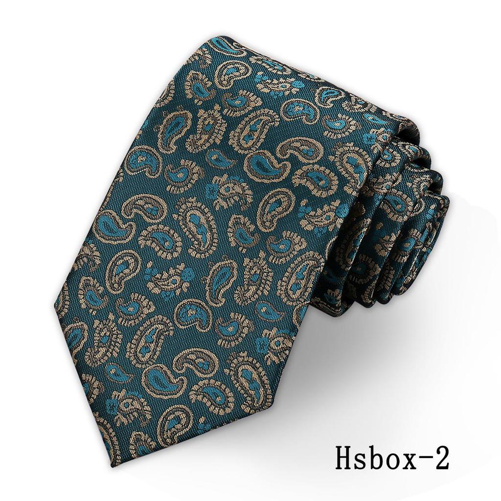 Men's High-End Floral Multi-Black Cashew Print 8cm Tie