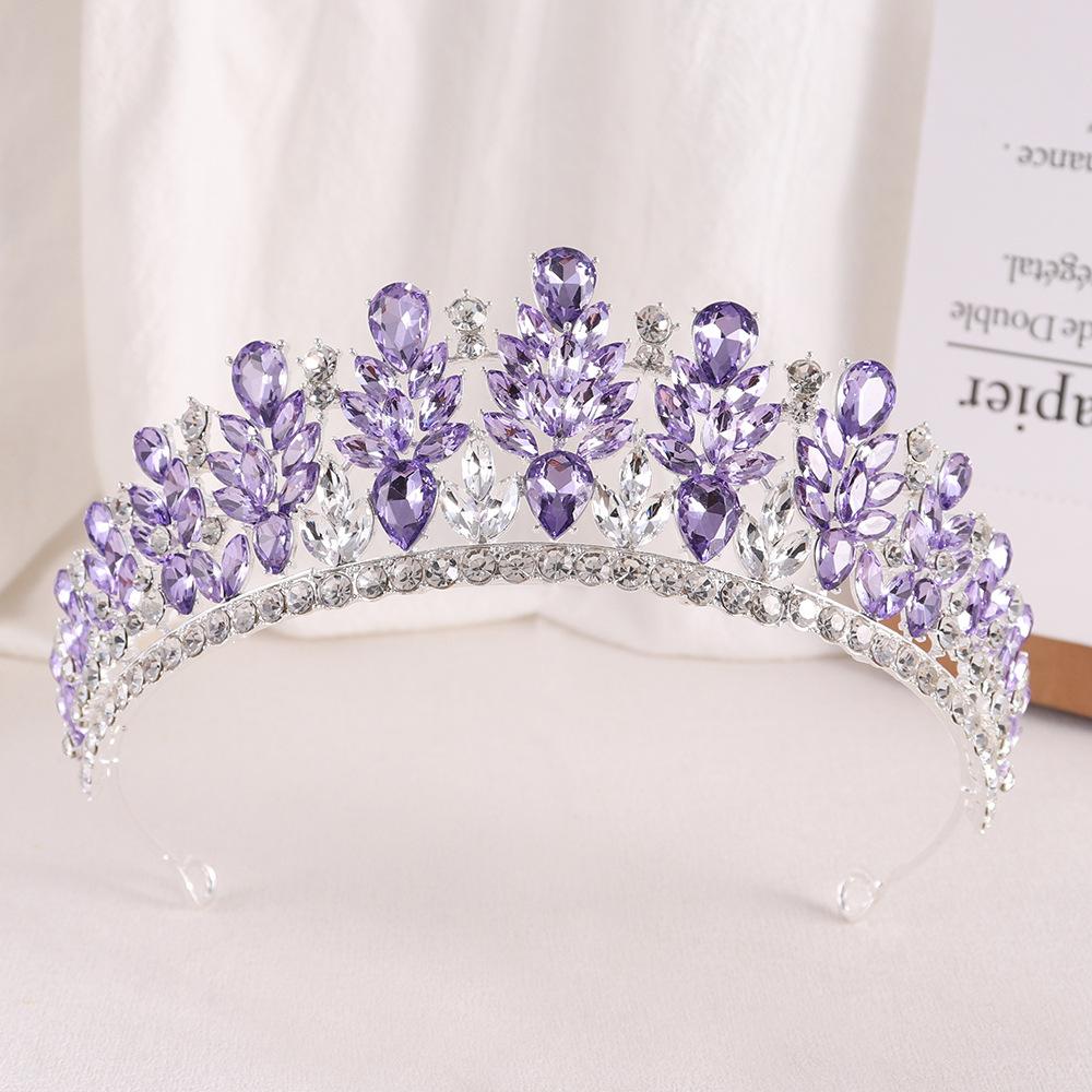DIEZI Lusso Coreano 20 Colori Cristallo Opale Verde Corona Copricapo Sposa Nuova Elegante Tiara Regina Fasce per Capelli Vestito da Sposa Bambina