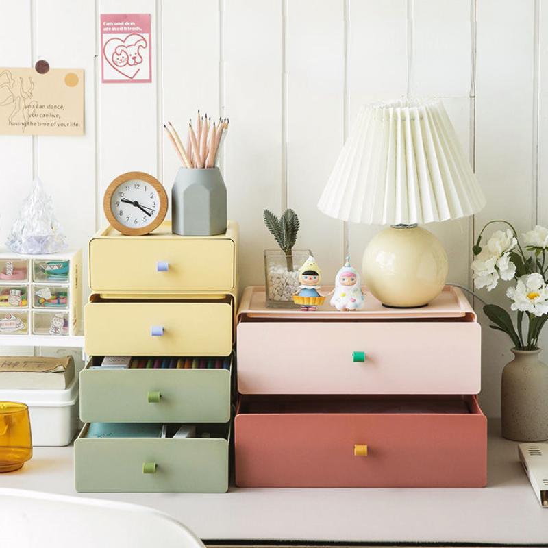 1PC Desktop Stackable Organizer Drawer Office Accessories Storage Box Makeup Plastic Storage Hoom Storage Box