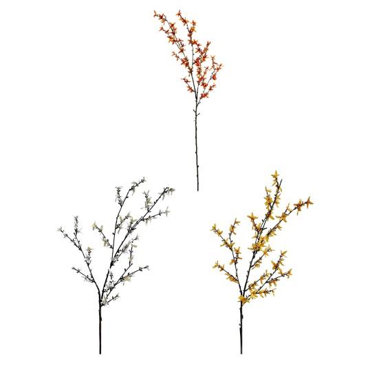 45 Inch Artificial Forsythia Flower Branches Fake Spring Forsythia Stem Faux Winter Jasmine Branches for Vase Floral Arrangement Party Home Decoration