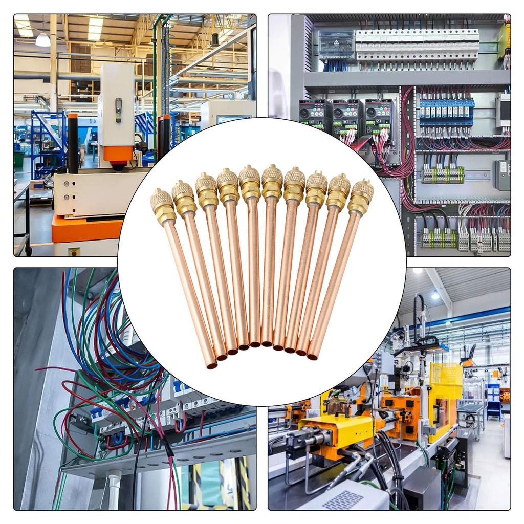10pcs Copper Tube Access Valves for Air Conditioner Refrigeration Units