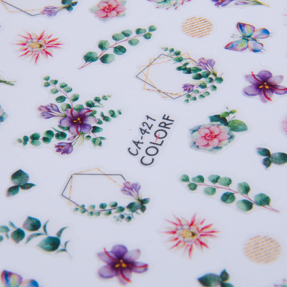 Nail Stickers Thin Self-adhesive Flowers CA-421