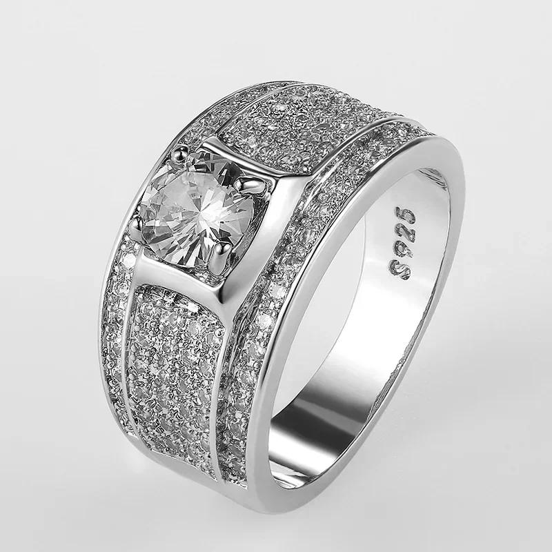 

Round business style cubic zirconia ring, elegant women s wedding party, fashionable bride s Zircon temperament wedding ring 8