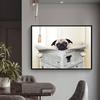 Dog Reading Newspaper Toilet Wall Art Canvas Prints Funny Dog Painting Wall Picture Home Bathroom Decor Dogs Lover Gift