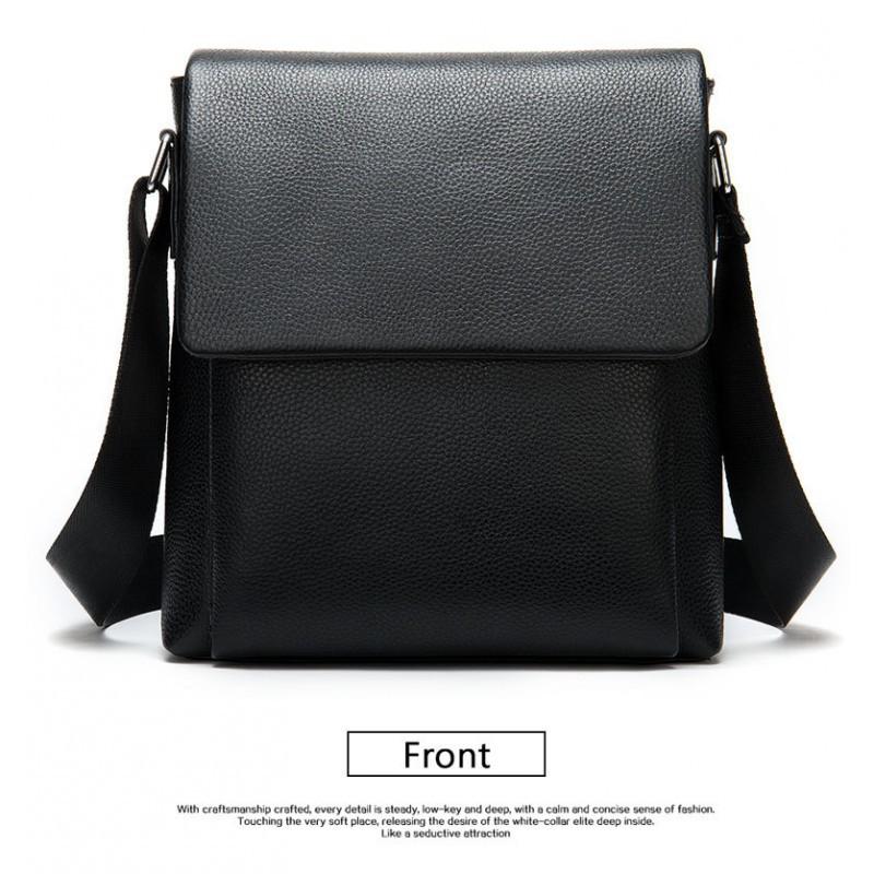 Head Layer Cowhide Men's Shoulder Bag Casual Covered Single Trendy Versatile Commuting