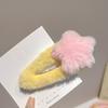 4Pcs Hairpin Plush Star Shape Bang Hair Clamp Kids Warm Autumn Winter Hair Clip Firm Hold No Scratch Hair Accessory