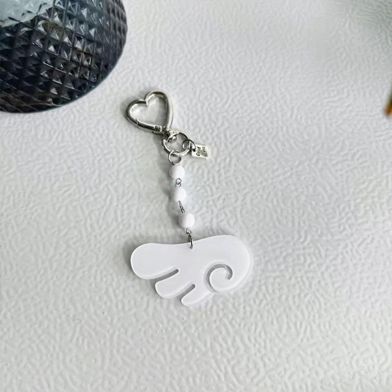 Elegant Angel Wing Keychain Sturdy Acrylic Key Chain Adornment For Keys Bags And Fashion Accessories