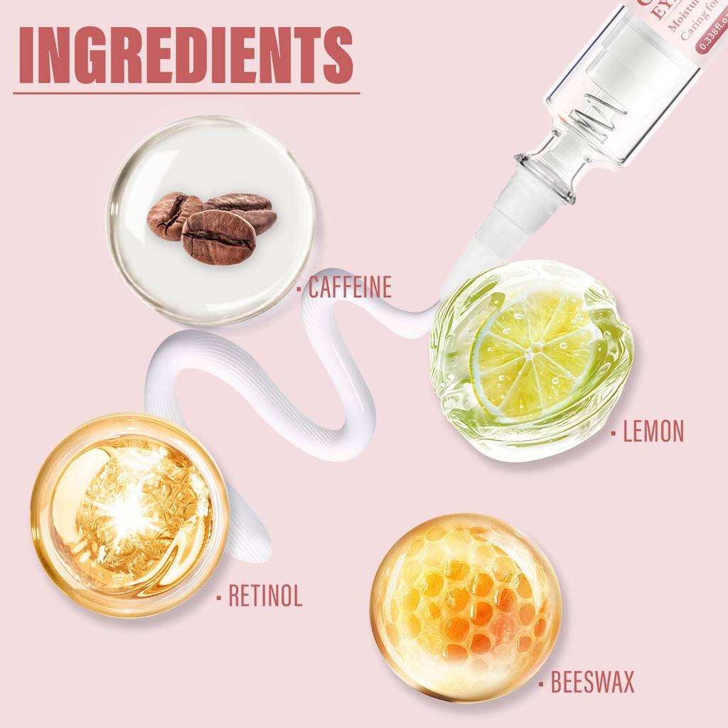 Caffeine Eye Cream Stick-Tighten Eye Area Skin-Full And Elastic-Long-lasting Moisture-Suitable For All Skin Types, 10g