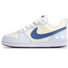 Court Borough Lazy Kitten Leather Abrasion Resistant Slip Resistant Low Top Skateboard Shoes Unisex Yellow Blue BQ5448-100(Team1664-)