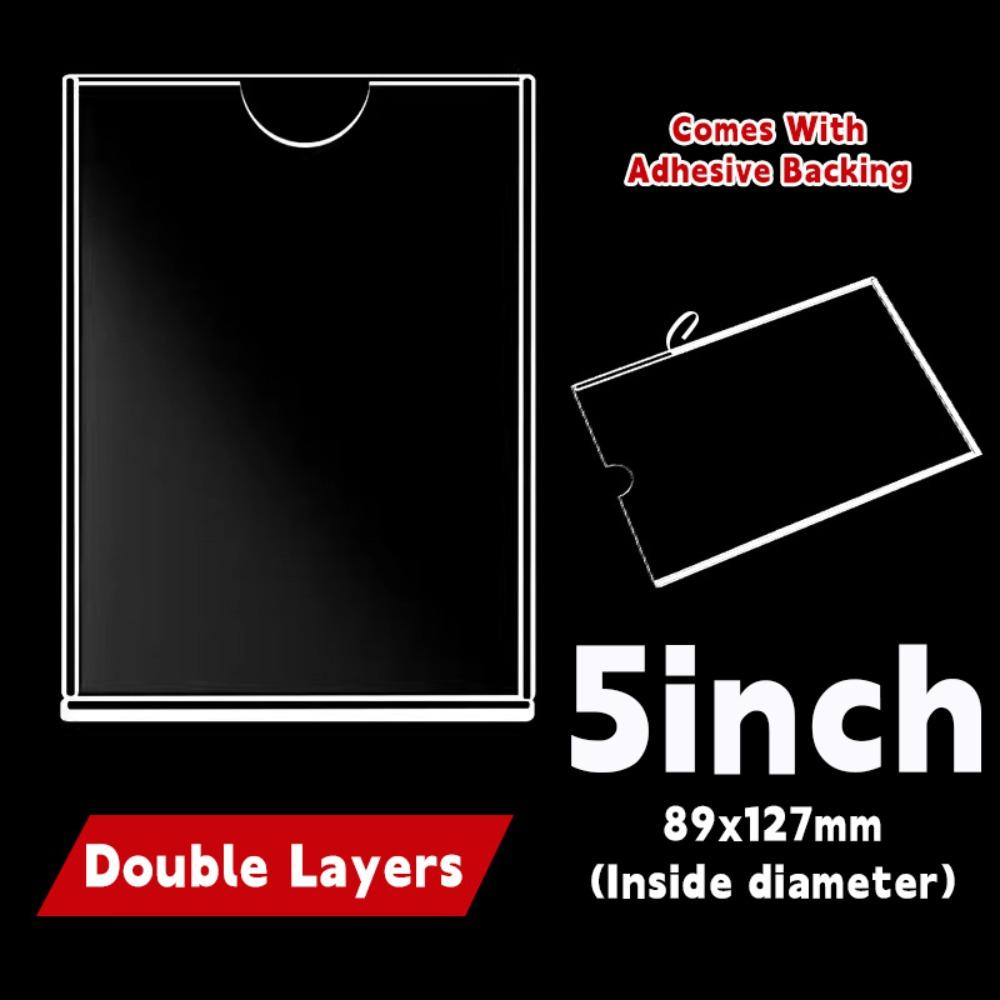 Clear Photo Frame Acrylic Card Holder Durable Sign Holder  Card Display 5 inch-vertical