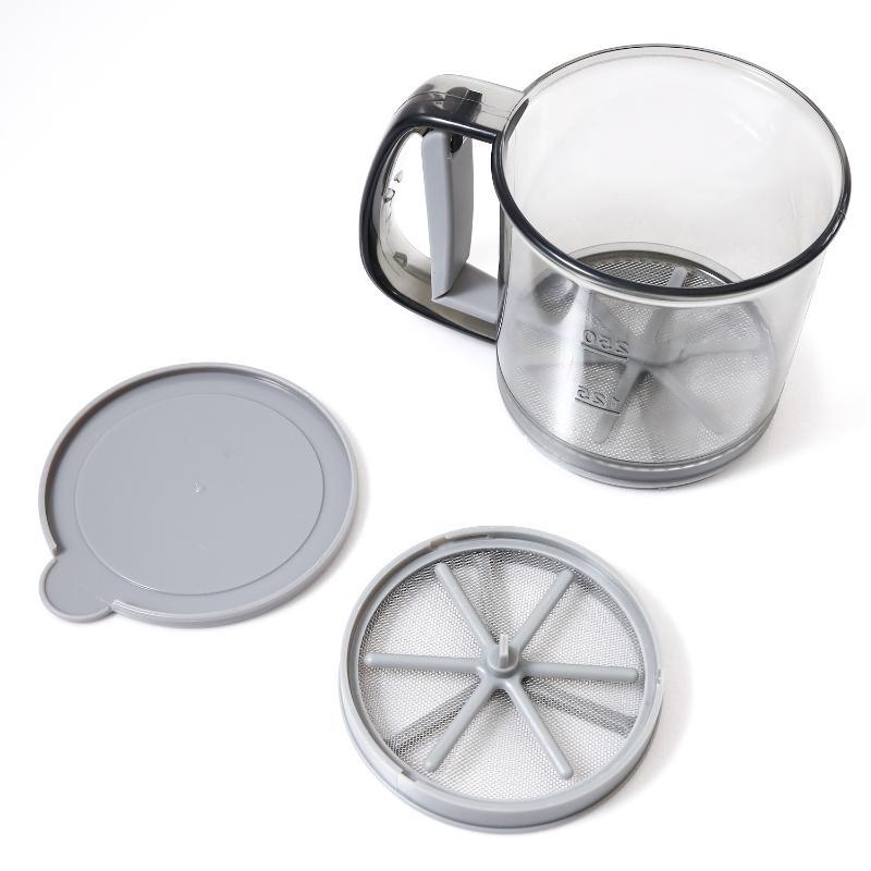 Semi-Automatic Flour Sifter Hand Press Design Transparent Food Grade Sieve for Home Baking Cake Pastry Making