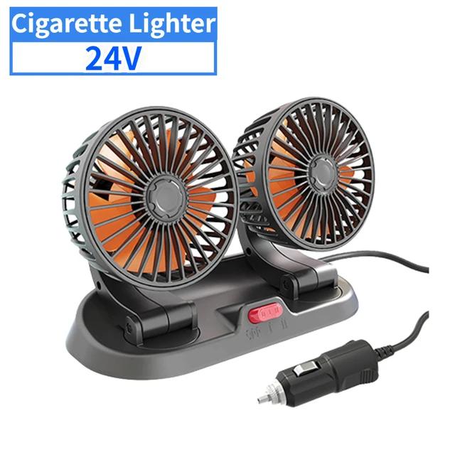 Car Fan 360° Adjustable 1/2/3/4 Head Air Fan Automotive Electric Fan USB/12V/24V Fan 2 Speeds Car Silent Fan for Home Desk Car