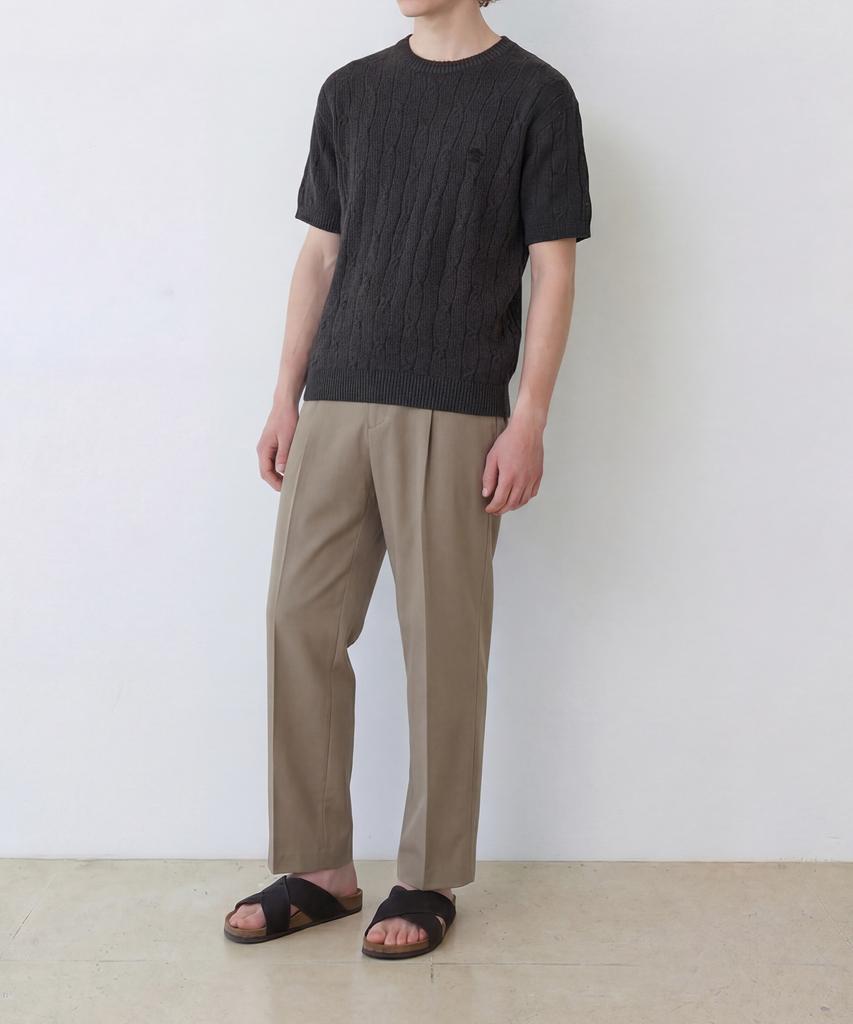 Edeunbeoleokeulleob High-Twist Linen Cable S/S Knit (Charcoal)