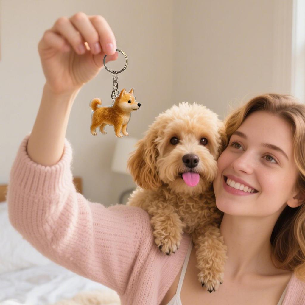 Transparent Dog Hair Storage Container Clear Dog Hair Storage Charm Keychain Adorable Pet Keepsake Capsule Pendant With Key Ring
