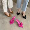 Summer  Women Slingback Sandals Heeled Shoes Fashion Bow-knot Pointed Toe Slip On Ladies Elegant Dress Pumps Shoes
