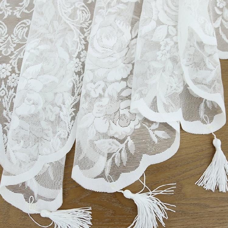 Short Curtains Thread Weaving Window Curtain Enhancing Decoration for Homes or Cafes Decoration Lace Drape