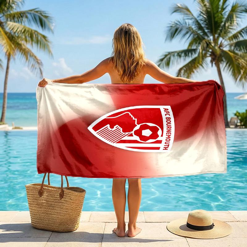 Bournemouth Football Beach Towel Soft Microfiber Summer Towel Quick Dry Absorbent Towel for Beach Swimming Pool Travel