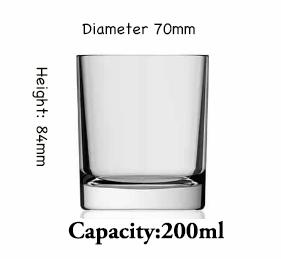 1PCS Non-leaded Crystal Old Fashioned Whiskey Glasses, Excellent For Cocktail Bourbon Rocks Tumbler Glass 200-300ml