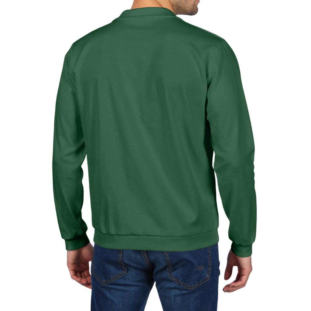 Men's Casual Collared Long-Sleeve Fleece Base Layer Top