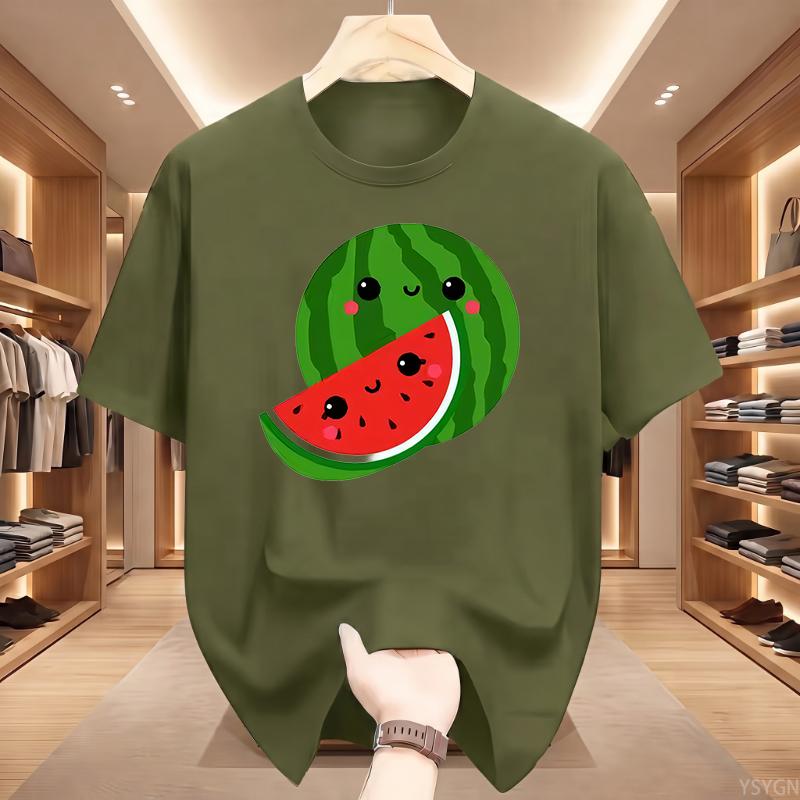 Kawaii Watermelon TShirt Cute Fruit Graphic Tees Happy Summer Aesthetic Shirt Funny Foodie Gift Retro Style Unisex Tops