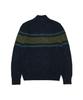 BROOKS BROTHERS Donegal Striped Full-Zip Sweater (Blue) (Bbwwmf1432Mdw)