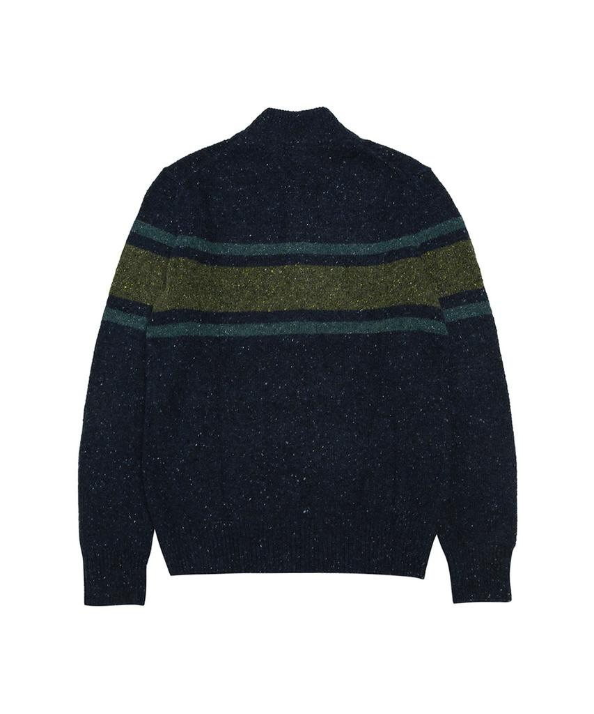 BROOKS BROTHERS Donegal Striped Full-Zip Sweater (Blue) (Bbwwmf1432Mdw)
