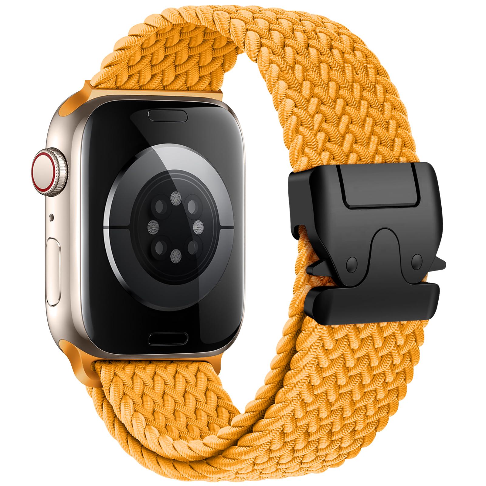 

Parachute Straps for watch 11 10 Band 46mm 42mm 45mm Ultra 3 49mm 44mm 41 Braided bracelet correa iWatch Series 9 8 SE 6 7 38 40 41 S10-42mm оранжевый