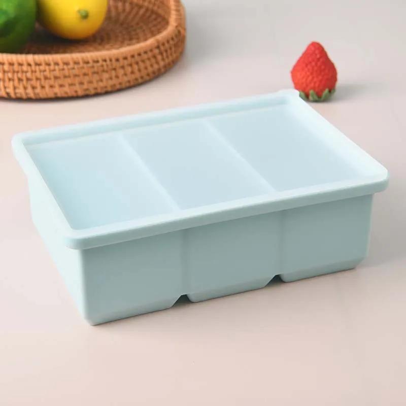 3 Grid Giant Silicone Ice Cubes Long Strip Square Whiskey Ice Tray Mold Non-Toxic Durable Ice Mold Barware Kitchen Tool Set