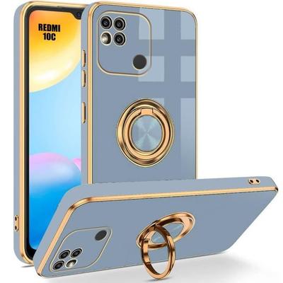 Case for Xiaomi Redmi 10C - E.F.CONNECTION - Shockproof - Liquid Silicone - Luxury Design - Rotating Ring