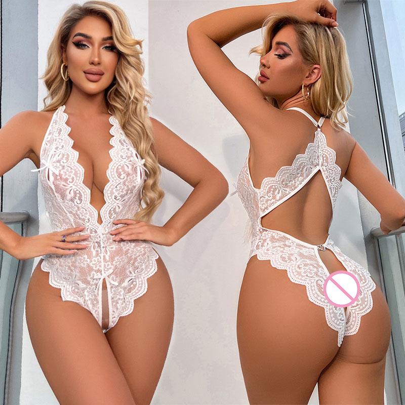 Crotchless Panties Bra Lingerie Hot Sexy Bodysuit Porn Dolls Clothes Women' Underwear Teddy Tight Exotic Erotic One Piece Briefs