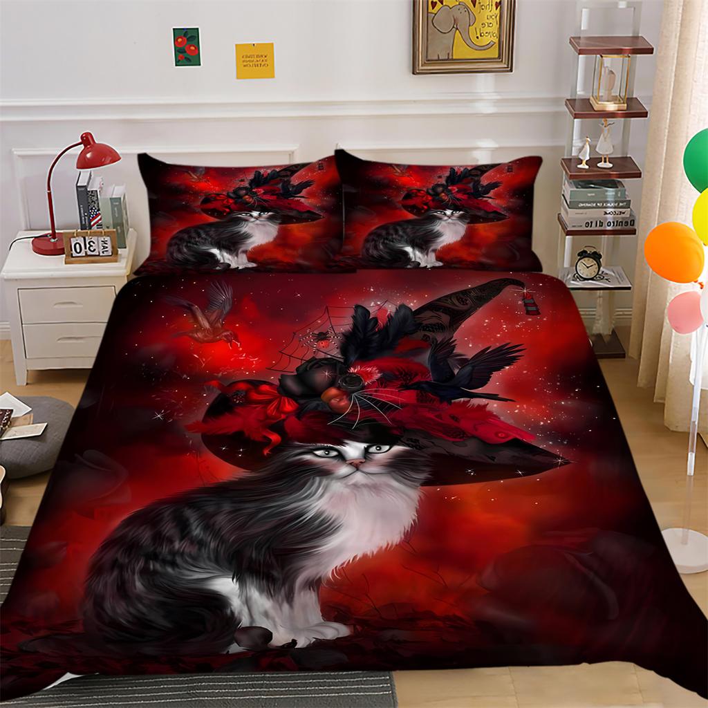 Bedding Set Cover Lion Dog Cat Comforter Duvet Cover Set Bedroom Decor Pillowcase