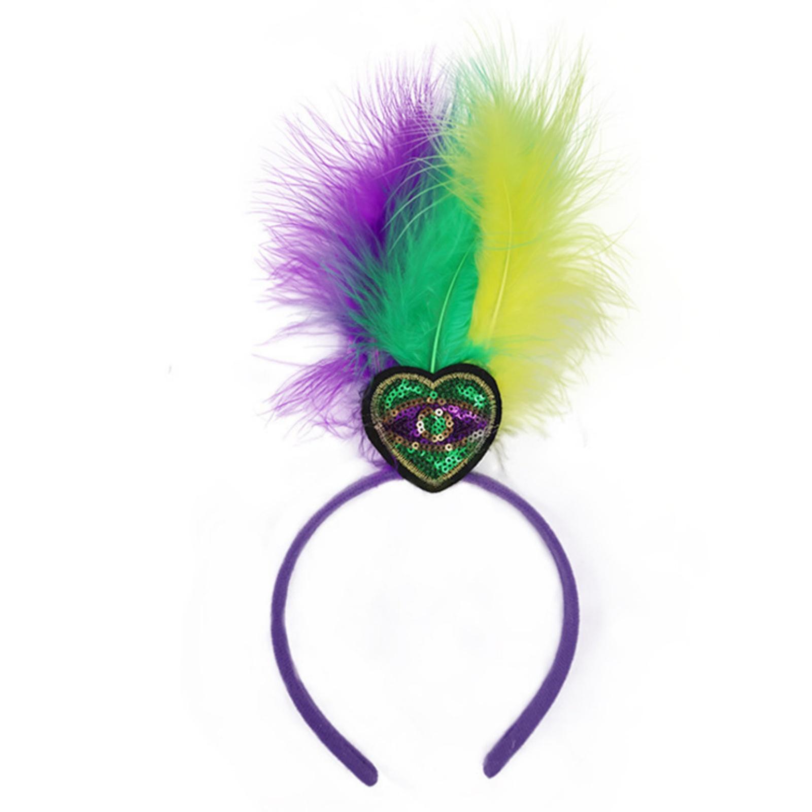 

Carnival Ball Costume Accessories: Sequined Feather Three-color Headband One Size