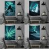 Starry Night Scene Aurora Print Tapestry Home Wall Decoration Tapestry Bedroom Living Room Tapestry